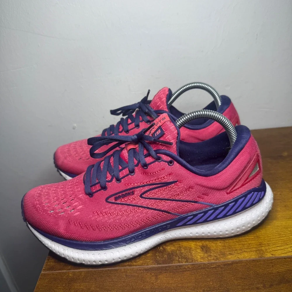 Brooks Glycerin GTS 19 Running Shoes Women Size 9.5 Pink Purple 1203441B669